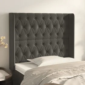Headboard with dark gray velvet ears 93x16x118/128 cm by vidaXL, Headboards and footboards - Ref: Foro24-3119953, Price: 77,6...