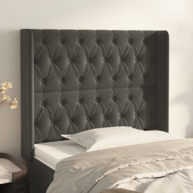Kopfteil mit dunkelgrauen Samtohren 93x16x118/128 cm von vidaXL, Kopf- und Fußteile - Ref: Foro24-3119953, Preis: 78,66 €, Ra...
