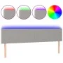 Light gray fabric headboard with LED 200x5x78/88 cm by vidaXL, Headboards and footboards - Ref: Foro24-3121354, Price: 66,03 ...
