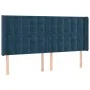 Cabecero con orejas de terciopelo azul oscuro 203x16x118/128 cm de vidaXL, Cabeceros y pies de cama - Ref: Foro24-3120084, Pr...