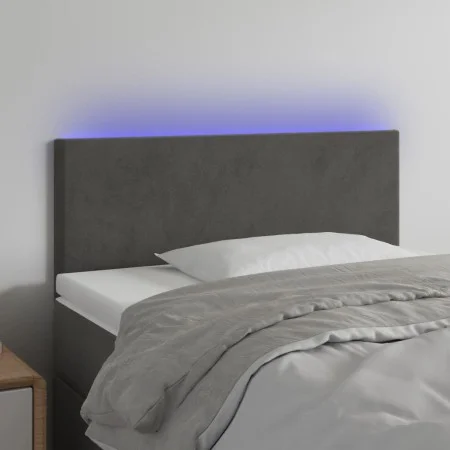 Cabecero con LED de terciopelo gris oscuro 90x5x78/88 cm de vidaXL, Cabeceros y pies de cama - Ref: Foro24-3121369, Precio: 4...