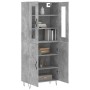 Aparador alto madera contrachapada gris hormigón 69,5x34x180 cm