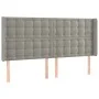 Kopfteil mit hellgrauen Samtohren 183x16x118/128 cm von vidaXL, Kopf- und Fußteile - Ref: Foro24-3120074, Preis: 120,66 €, Ra...