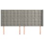 Headboard with light gray velvet ears 183x16x118/128 cm by vidaXL, Headboards and footboards - Ref: Foro24-3120074, Price: 12...