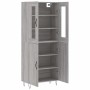 Aparador alto madera contrachapada gris sonoma 69,5x34x180 cm