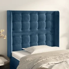 Headboard with dark blue velvet ears 93x16x118/128 cm by vidaXL, Headboards and footboards - Ref: Foro24-3120054, Price: 78,9...