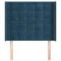 Cabecero con orejas de terciopelo azul oscuro 93x16x118/128 cm de vidaXL, Cabeceros y pies de cama - Ref: Foro24-3120054, Pre...