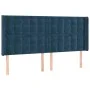 Headboard with dark blue velvet ears 183x16x118/128 cm by vidaXL, Headboards and footboards - Ref: Foro24-3120078, Price: 133...