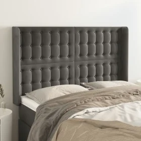 Headboard with dark gray velvet ears 147x16x118/128 cm by vidaXL, Headboards and footboards - Ref: Foro24-3120063, Price: 126...