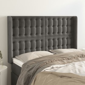 Kopfteil mit dunkelgrauen Samtohren 147x16x118/128 cm von vidaXL, Kopf- und Fußteile - Ref: Foro24-3120063, Preis: 130,89 €, ...