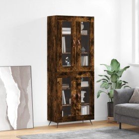 Aparador alto madera contrachapada roble ahumado 69,5x34x180 cm Aparador alto madera contrachapada roble ahumado 69,5x34x180 cm
