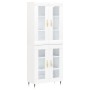Aparador alto madera contrachapada blanco 69,5x34x180 cm