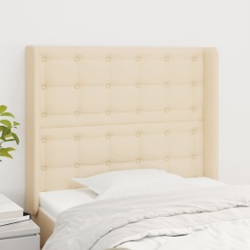 Cabecero con orejas de tela color crema 93x16x118/128 cm de vidaXL, Cabeceros y pies de cama - Ref: Foro24-3120001, Precio: 8...