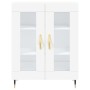 Aparador alto madera contrachapada blanco 69,5x34x180 cm
