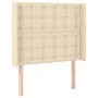 Headboard with cream fabric ears 93x16x118/128 cm by vidaXL, Headboards and footboards - Ref: Foro24-3120001, Price: 84,35 €,...