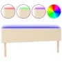 Cream fabric headboard with LED 200x5x78/88 cm by vidaXL, Headboards and footboards - Ref: Foro24-3121359, Price: 78,69 €, Di...