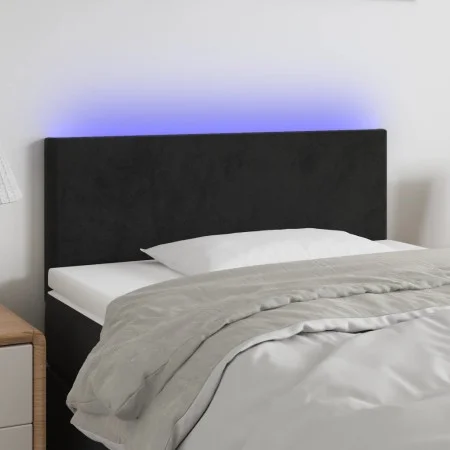 Cabecero con LED de terciopelo negro 80x5x78/88 cm de vidaXL, Cabeceros y pies de cama - Ref: Foro24-3121364, Precio: 41,24 €...