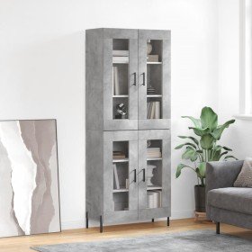 Aparador alto madera contrachapada gris hormigón 69,5x34x180 cm Aparador alto madera contrachapada gris hormigón 69,5x34x180 cm