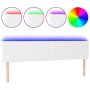 Kopfteil mit LED, weißem Kunstleder, 160 x 5 x 78/88 cm von vidaXL, Kopf- und Fußteile - Ref: Foro24-3121429, Preis: 73,01 €,...