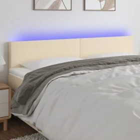 Cream fabric headboard with LED 180x5x78/88 cm by vidaXL, Headboards and footboards - Ref: Foro24-3121351, Price: 77,44 €, Di...