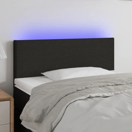 Kopfteil aus schwarzem Stoff mit LED 100x5x78/88 cm von vidaXL, Kopf- und Fußteile - Ref: Foro24-3121324, Preis: 44,26 €, Rab...