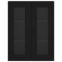 Aparador alto madera contrachapada negro 69,5x34x180 cm