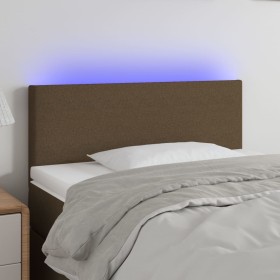 Headboard with LED in dark brown fabric 80x5x78/88 cm by vidaXL, Headboards and footboards - Ref: Foro24-3121309, Price: 38,3...