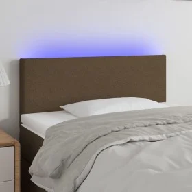 Headboard with LED in dark brown fabric 80x5x78/88 cm by vidaXL, Headboards and footboards - Ref: Foro24-3121309, Price: 41,0...