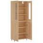 Aparador alto madera contrachapada color roble 69,5x34x180 cm