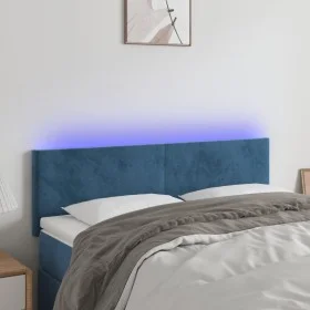 LED-Kopfteil aus dunkelbraunem Samt, 144 x 5 x 78/88 cm von vidaXL, Kopf- und Fußteile - Ref: Foro24-3121384, Preis: 53,95 €,...