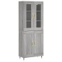 Aparador alto madera contrachapada gris sonoma 69,5x34x180 cm