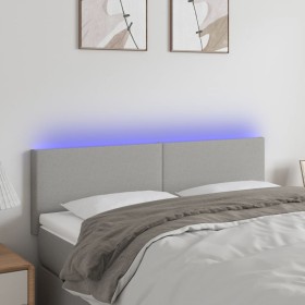 Light gray fabric headboard with LED 144x5x78/88 cm by vidaXL, Headboards and footboards - Ref: Foro24-3121330, Price: 61,56 ...