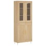 Aparador alto madera contrachapada color roble 69,5x34x180 cm
