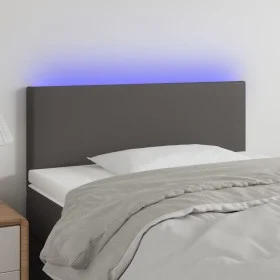 Headboard with LED gray synthetic leather 80x5x78/88 cm by vidaXL, Headboards and footboards - Ref: Foro24-3121408, Price: 51...