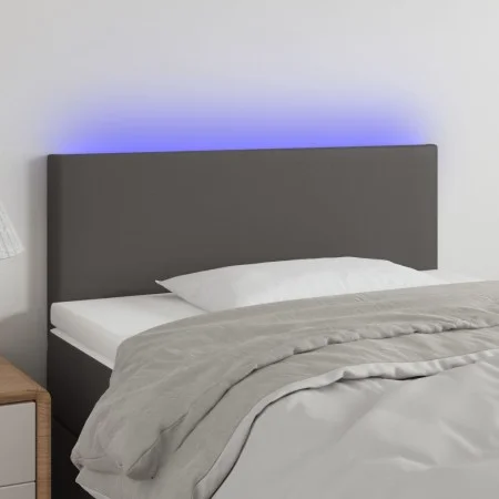 Headboard with LED gray synthetic leather 80x5x78/88 cm by vidaXL, Headboards and footboards - Ref: Foro24-3121408, Price: 51...
