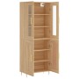 Aparador alto madera contrachapada color roble 69,5x34x180 cm