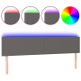 Kopfteil mit LED-grauem Kunstleder 200x5x78/88 cm von vidaXL, Kopf- und Fußteile - Ref: Foro24-3121444, Preis: 77,59 €, Rabat...