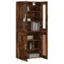 Aparador alto madera contrachapada roble ahumado 69,5x34x180 cm