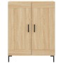 Aparador alto madera contrachapada color roble 69,5x34x180 cm