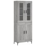Aparador alto madera contrachapada gris sonoma 69,5x34x180 cm