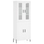 Aparador alto madera contrachapada blanco 69,5x34x180 cm