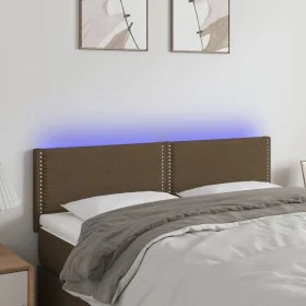 Headboard with LED in dark brown fabric 144x5x78/88 cm by vidaXL, Headboards and footboards - Ref: Foro24-3121473, Price: 50,...