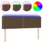 Headboard with LED in dark brown fabric 144x5x78/88 cm by vidaXL, Headboards and footboards - Ref: Foro24-3121473, Price: 50,...