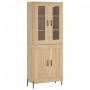 Aparador alto madera contrachapada color roble 69,5x34x180 cm