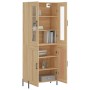 Aparador alto madera contrachapada color roble 69,5x34x180 cm