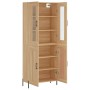 Aparador alto madera contrachapada color roble 69,5x34x180 cm