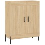 Aparador alto madera contrachapada color roble 69,5x34x180 cm