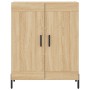 Aparador alto madera contrachapada color roble 69,5x34x180 cm