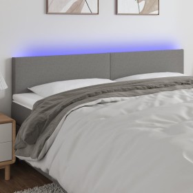 Kopfteil aus dunkelgrauem Stoff mit LED 200x5x78/88 cm von vidaXL, Kopf- und Fußteile - Ref: Foro24-3121355, Preis: 75,07 €, ...
