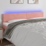 Rosa Samtkopfteil mit LED 200x5x78/88 cm von vidaXL, Kopf- und Fußteile - Ref: Foro24-3121403, Preis: 61,95 €, Rabatt: %